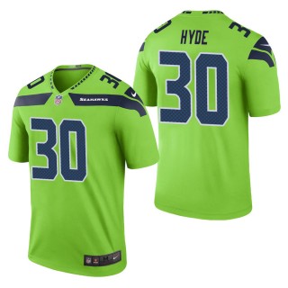 Men's Seattle Seahawks Carlos Hyde Green Color Rush Legend Jersey