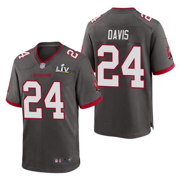 Men's Tampa Bay Buccaneers Carlton Davis Pewter Super Bowl LV Jersey