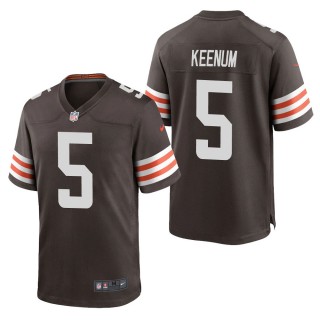 Men's Cleveland Browns Case Keenum Brown Game Jersey