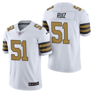 Men's New Orleans Saints Cesar Ruiz White Color Rush Limited Jersey