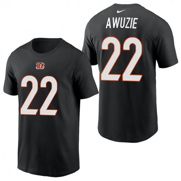 Men's Cincinnati Bengals Chidobe Awuzie Black 2021 Name & Number T-Shirt