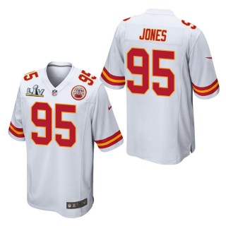 Men's Kansas City Chiefs Chris Jones White Super Bowl LV Jersey