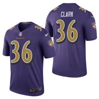 Men's Baltimore Ravens Chuck Clark Purple Color Rush Legend Jersey