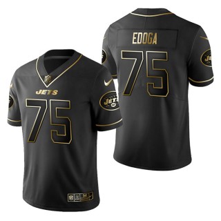 Men's New York Jets Chuma Edoga Black Golden Edition Jersey