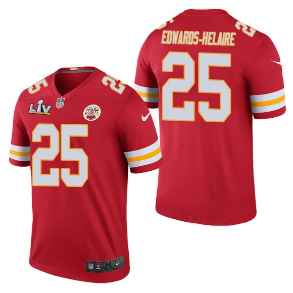 Men's Kansas City Chiefs Clyde Edwards-Helaire Red Super Bowl LV Jersey