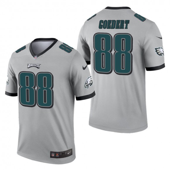 Men's Philadelphia Eagles Dallas Goedert Silver Inverted Legend Jersey