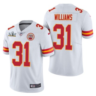 Men's Kansas City Chiefs Darrel Williams White Super Bowl LV Jersey