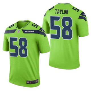 Men's Seattle Seahawks Darrell Taylor Green Color Rush Legend Jersey