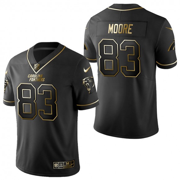 Men's Carolina Panthers David Moore Black Golden Edition Jersey