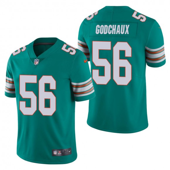 Men's Miami Dolphins Davon Godchaux Aqua Alternate Vapor Limited Jersey