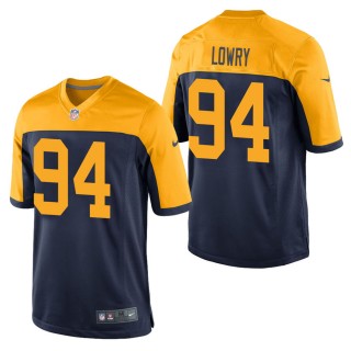 Men's Green Bay Packers Dean Lowry Navy Throwback Game Jersey