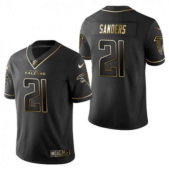 Men's Atlanta Falcons Deion Sanders Black Golden Edition Jersey