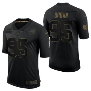 Men's Carolina Panthers Derrick Brown Black Salute to Service Jersey