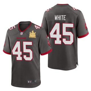 Men's Tampa Bay Buccaneers Devin White Pewter Super Bowl LV Champions Jersey
