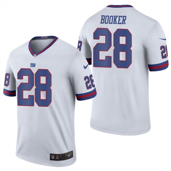 Men's New York Giants Devontae Booker White Color Rush Legend Jersey