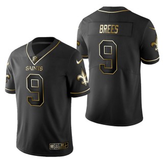 Men's New Orleans Saints Drew Brees Black Golden Edition Jersey