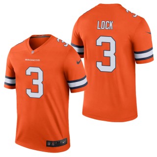 Men's Denver Broncos Drew Lock Orange Color Rush Legend Jersey