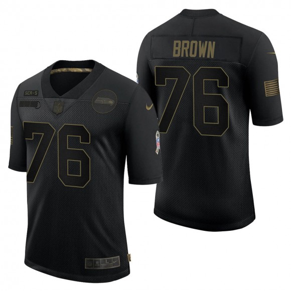 Men's Seattle Seahawks Duane Brown Black Salute to Service Jersey