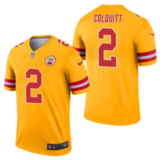 Men's Kansas City Chiefs Dustin Colquitt Gold Inverted Legend Jersey