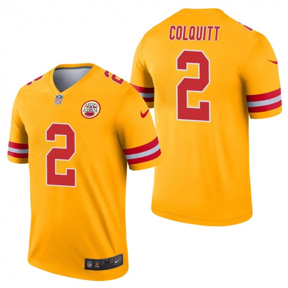 Men's Kansas City Chiefs Dustin Colquitt Gold Inverted Legend Jersey