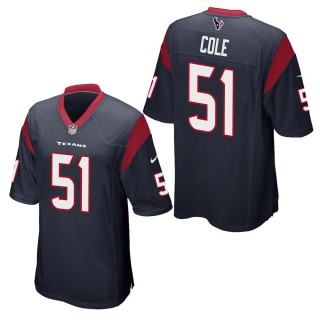 Men's Houston Texans Dylan Cole Navy Game Jersey