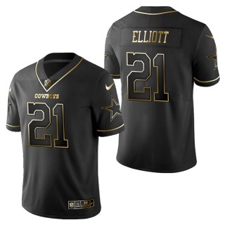 Men's Dallas Cowboys Ezekiel Elliott Black Golden Edition Jersey