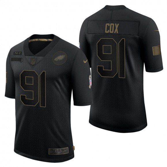 Men's Philadelphia Eagles Fletcher Cox Black Salute to Service Jersey