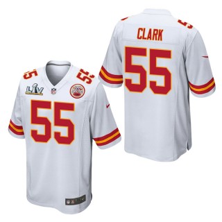 Men's Kansas City Chiefs Frank Clark White Super Bowl LV Jersey