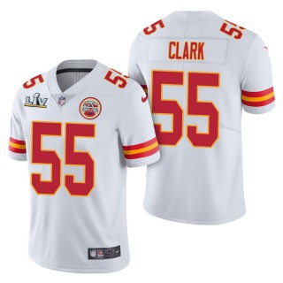Men's Kansas City Chiefs Frank Clark White Super Bowl LV Jersey