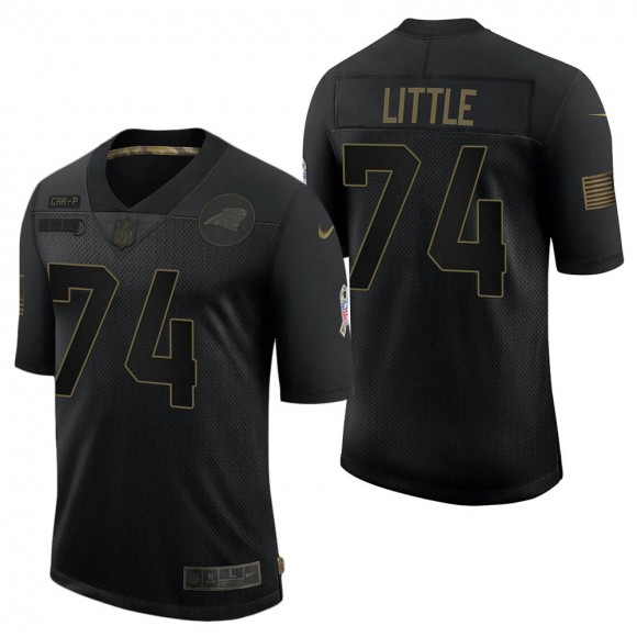 Men's Carolina Panthers Greg Little Black Salute to Service Jersey