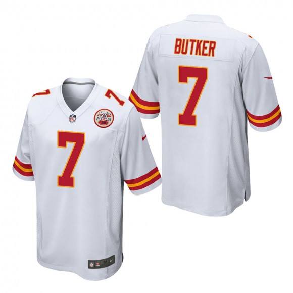 Men's Kansas City Chiefs Harrison Butker White Game Jersey