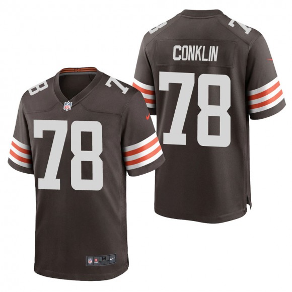 Men's Cleveland Browns Jack Conklin Brown Game Jersey