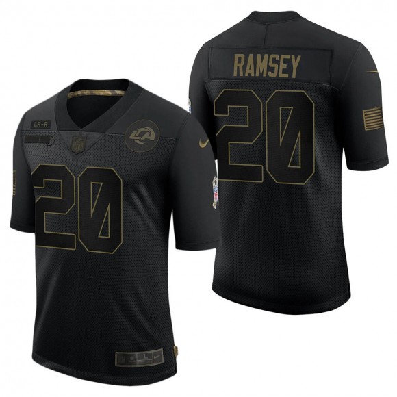 Men's Los Angeles Rams Jalen Ramsey Black Salute to Service Jersey