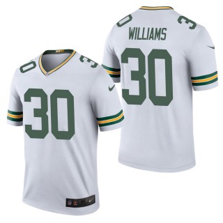 Men's Green Bay Packers Jamaal Williams White Color Rush Legend Jersey