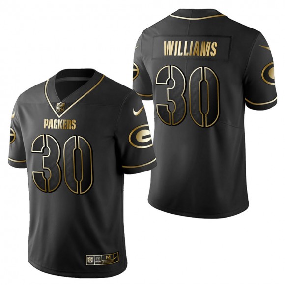 Men's Green Bay Packers Jamaal Williams Black Golden Edition Jersey