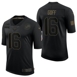 Men's Detroit Lions Jared Goff Black Salute to Service Jersey