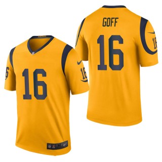 Men's Los Angeles Rams Jared Goff Gold Color Rush Legend Jersey