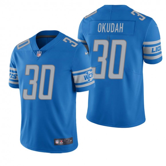 Men's Detroit Lions Jeff Okudah Light Blue Vapor Untouchable Limited Jersey