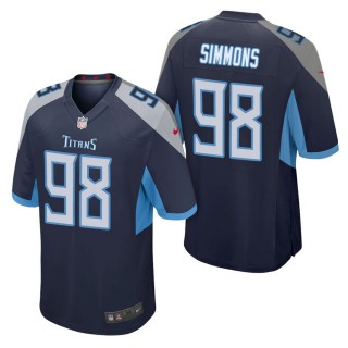 Men's Tennessee Titans Jeffery Simmons Navy Game Jersey