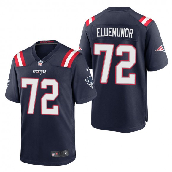 Men's New England Patriots Jermaine Eluemunor Navy Game Jersey