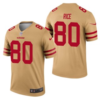 Men's San Francisco 49ers Jerry Rice Gold Inverted Legend Jersey