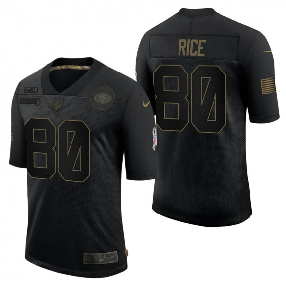 Men's San Francisco 49ers Jerry Rice Black Salute to Service Jersey