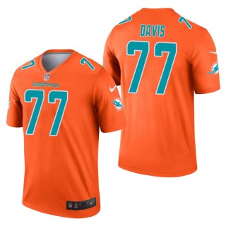 Men's Miami Dolphins Jesse Davis Orange Inverted Legend Jersey