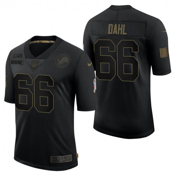 Men's Detroit Lions Joe Dahl Black Salute to Service Jersey