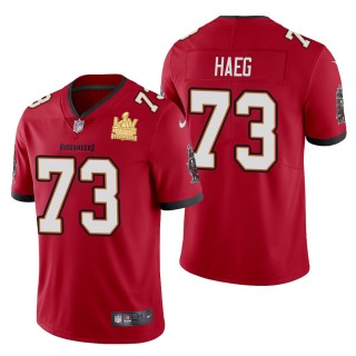 Men's Tampa Bay Buccaneers Joe Haeg Red Super Bowl LV Champions Jersey