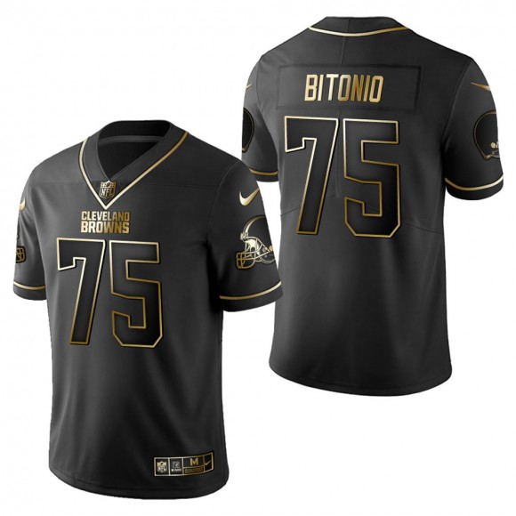 Men's Cleveland Browns Joel Bitonio Black Golden Edition Jersey