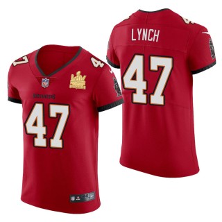 Men's Tampa Bay Buccaneers John Lynch Red Super Bowl LV Champions Jersey