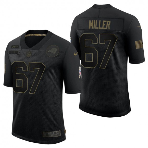 Men's Carolina Panthers John Miller Black Salute to Service Jersey