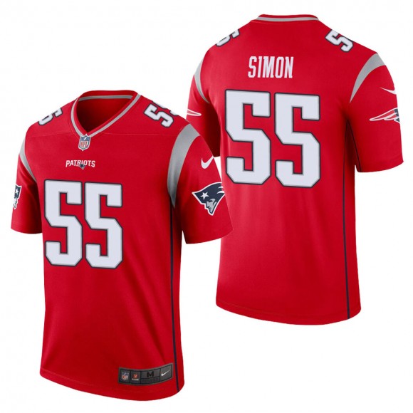 Men's New England Patriots John Simon Red Inverted Legend Jersey