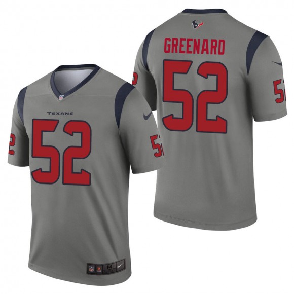 Men's Houston Texans Jonathan Greenard Gray Inverted Legend Jersey